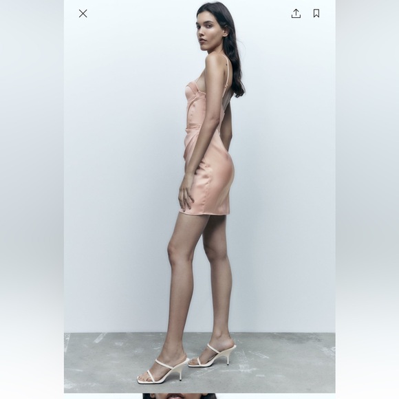 SATIN EFFECT CORSET DRESS - Picture 3 of 6